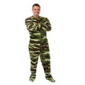 Unisex Micro-Polar Fleece Button Front Pajamas (Green Camo)